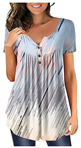 Mode T-Shirt Heimatliebe Damen Große Größen Sommer Tunika Corsagen Top Just Fashion Business Outfit Bluse Weiss Langarm Baumwolle Jumper Blumen Oberteil