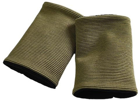 Britta Meier Pulswärmer (Armstulpen), aus Rippen-Jersey und Baumwollfleece, Nähwerkstatt Marke (Oliv-Grün)