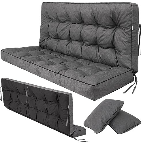 Sitzkissen Bankkissen Bankauflage für Gartenbank 140cm x 105cm x 8cm Schaukelkissen Palettenkissen Outdoor Wasserdicht Bodenkissen für Hollywoodschaukel Outdoor und Indoor Sitzauflagen Gartenmöbel