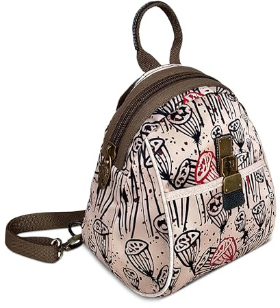 DEEVORCA Damen Anti Diebstahl Rucksack – Wasserdichter Oxford Rucksack mit Reißverschluss-Schultergurt, umwandelbar zur Brusttasche, Ideal für Freizeit, Shopping & Kurztrips (Cremeweiß,L)