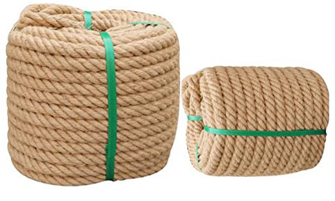 Dickes Seil, Gartenseil, 14 mm natürliches dickes Hanfseil, Terrassen-Juteseil, gedrehtes Hanfseil, DIY Katzenkratzer-Kronleuchter, Klettern (Größe: 14 mm 20 m) (Größe: 14 mm 90 m) ( Size : 14MM 80M )