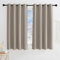 KGORGE Ösen Gardinen Blickdicht Thermo Vorhänge gegen Hitze 2er Set 135 x 140 cm(HxB) Verdunkelungsvorhang Kurz Wohnzimmer, Sandfarben