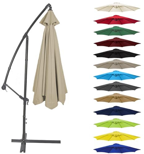 Canopy Cover 200CM 2.7M 300CM (6 Arms/8 Arms) Umbrella Replacement Cloth Cantilever Parasol Top Fabric Cover UV Protective(Color:Top color,Size:6 ribs-3m(9.8ft))