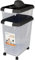 Top Home Solutions® 3-Piece Pet Food Storage Container – Airtight Pet Food Container with Plastic Measuring Scoop, Dry Food Dispenser, For Pets, Dogs, Cats and Animals (Black)