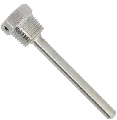 1/2 inch weldless thermowell stainless steel 304 for temperature sensor probe 30-500mm thermopocket thermocouple homebrew (Size : 50mm)