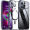 Flyzoo Cover Magnetica Trasparente per iPhone 13 Pro Max - [con Pellicola di Protezione Fotocamera] [Antilngiallimento & Antiurto & Antigraffio] Custodia Rigida con Bordo in Silicone, 6,7, Nero