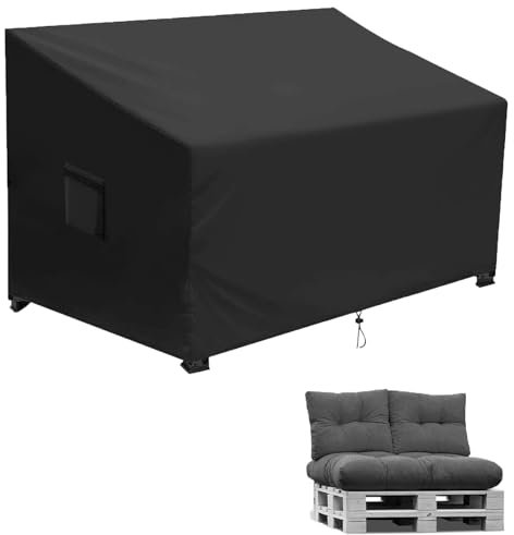 Rilime Abdeckhauben FüR Paletten, 420D Oxford Gewebe Schutzhülle für Gartenmöbel,Gartenbank,Loungesofa Aktualisieren GarngeFärbter Stoff (128x65x80/40cm)