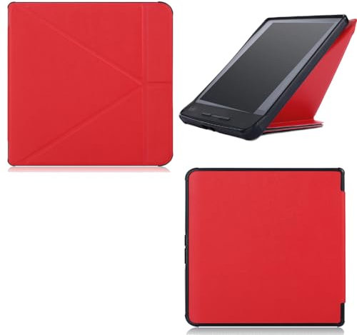 Étui pour liseuse Kobo Forma 8 en cuir PU de qualité supérieure avec fermeture magnétique et fonction veille/réveil automatique pour liseuse Kobo Forma 8 (rouge)