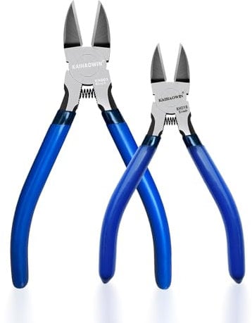 KAIHAOWIN Lot de 2 coupe-fils de 12,7 cm et 15,2 cm, ultra tranchants, à ressort, pince coupante pour la fabrication de bijoux