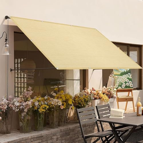 Voile D'Ombrage 130 x 190 cm Aux UV 98% Couvert Végétal Toile Pergola Résistant Aux Déchirures pour Pergola, Fleurs, Patio, Lawn, Couleur Crème