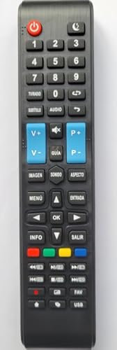 InfratexRC Control Remoto Negro 5 Botones Compatible con TD SYSTEMS K50DLJ10US, K43DLJ10US, K50DJL10US, K55DLJ10US, K58DLJ10US, Televisión, Sistema de Audio