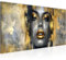 Runa Art Wandbild Fashion Frau 1 Teilig 100 x 40 cm Modern Bild auf Vlies Leinwand Lippen Wohnzimmer Schlafzimmer Schwarz Gold 052812a