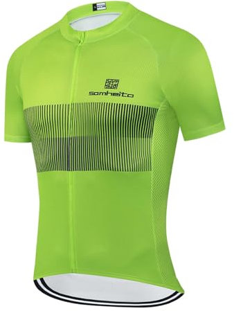 samheito Radtrikot Herren Kurzarm Fahrradtrikot Elastische Atmungsaktive Cycling Jersey Schnell Trocknen MTB Rennrad Trikot für Männer Outdoor Sport