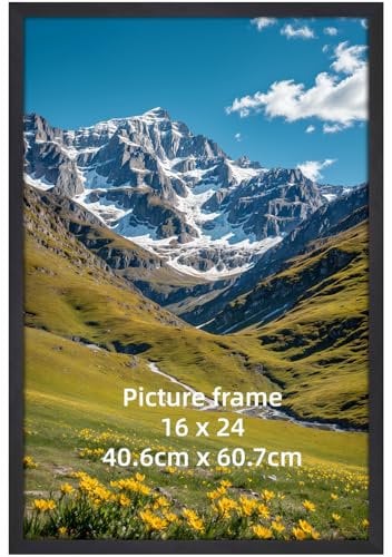 Ditwis Bilderrahmen 40x60 Schwarz, Aluminium Fotorahmen für 60x40 cm Poster, Fotos und Kunstwerke, Metall Posterrahmen zum Aufhängen, Rahmen für Wohnungen, Büros und Galerien