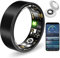 Weyrinice Health Ring, Smart Ring for Women Men, 10ATM Waterproof Fitness Sleep Heart Rate Blood Oxygen Tracker, Step Tracker Compatible with Android & IOS (Black, 10#)