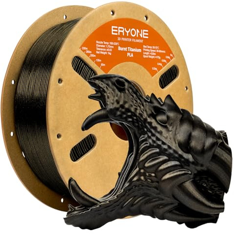 ERYONE Glitter PLA Filament for 3D Printer, 3D Printing PLA Filament 1.75mm +/- 0.03mm, 1kg (2.2LBS)/Spool, Burnt Titanium Black