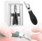 Eagle Beak Angled Nail Clippers 3-Piece Set, Angled Nail Clippers, Wide Green Eagle Beak Nail for Thick, Ingrown with Anti-Splash Design (Black)