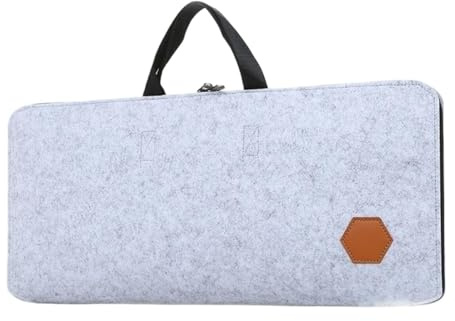 BaotyJie Custodia per Tastiera PC, Custodia in Feltro per Tastiera, Mobile, Ufficio, Gaming, Versatile, con Cerniera, Protettiva per Il Trasporto, Grigio Chiaro