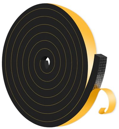 Türdichtung Selbstklebend,Hochdichtes CR-Material,12mm x 12mm x 4M | Dichtungsband Selbstklebend,zur Isolierung von Türrahmen,Fenstern,Einseitig klebend, abnehmbar, rückstandsfrei,Schwarz
