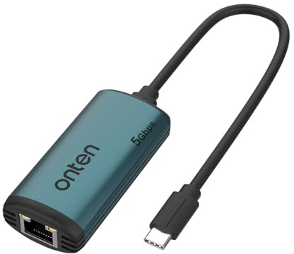 USB-C to Ethernet Adapter - 5Gbps High-Speed,USB-C to RJ45 5000Mbps Ethernet LAN Network Adapter Thunderbolt 4/3 Compatible, for iPhone 15 Pro/Max, MacBook Pro/Air 2023, iPad Pro,iMac and More（5G