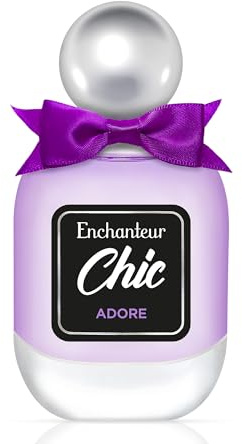 Enchanteur Chic Adore Eau de Toilette, Fruity Floral, 50ml | Vibrant Fruity Floral Perfume with Exotic Notes, Uplifting and Sophisticated Scent, For Daily Wear or Thoughtful Gifting