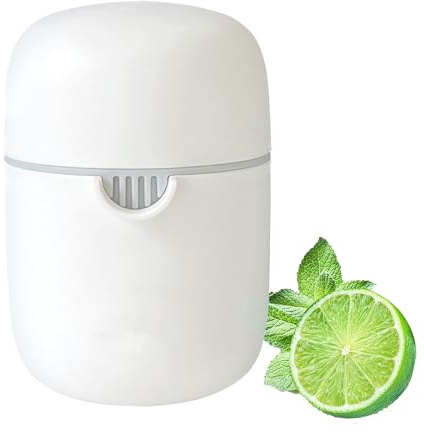 ZWCEGND Lemon Squeezer and Simple Manual Citrus Juicer Small Portable Lime Juicer Cup with Two Ways of Use for Different Fruits（White）