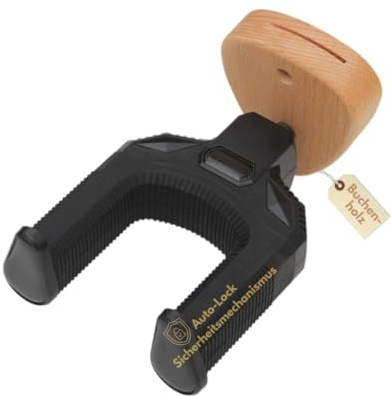 WoodLock Secure - Premium - Gitarrenhalter für die Wand aus Buchenholz in Plektrumform mit Auto-Lock Funktion - Sicher und Stabil (Plektrum-Design) Wandhalterung Gitarre | Gitarren wandhalterung