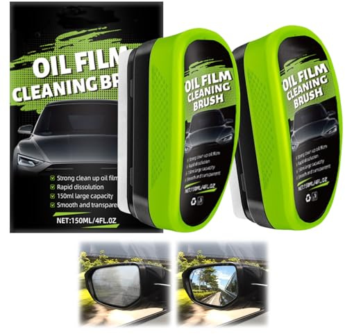 Windscreen Cleaner, Oil Film Cleaning Brush 2 Set, Frost & Rain Protectionand Fog Protectionfor Windscreen Automotive For Removing Oil Films, Bird Droppings, Mud And Sand From Glass Surfaces