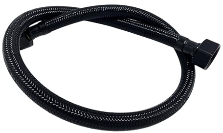 Balneo PEX-Anschlussschlauch 1/2 x 3/8, 50 cm, Schwarz | PEX-Innenschlauch, Kunststoffgeflecht, Messingeinsatz, Edelstahl-Überwurfmutter AISI 304, 1/2 x 3/8, 15 bar, 95 °C