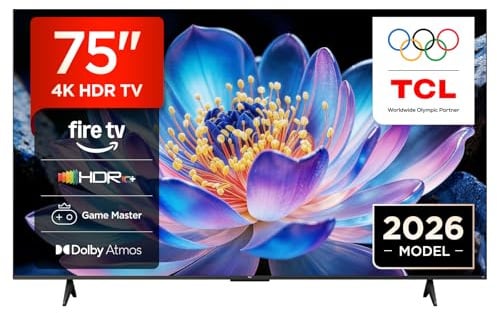 TCL 75V6D – Smart TV 4K HDR10+ da 75 con Fire TV e Dolby Atmos | DTS:X, Game Master, Motion Clarity, Apple AirPlay 2, Press & Ask Alexa