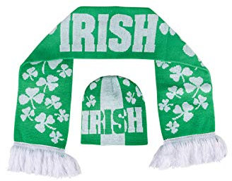 Rhode Island Novelty St. Patrick Day Kostüm Zubehör Iren und Shamrock Schal und Hut Set