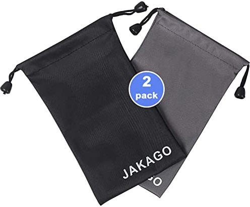 JAKAGO 2x sacchetti universali in tessuto impermeabile, 11 x 18 cm, custodia per occhiali, cuffie, powerbank e cellulari iPhone, Samsung, Huawei, LG, Sony o qualunque oggetto di