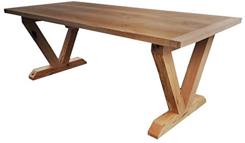 Casa Padrino Luxus Massivholz Esstisch - Eiche - 200 cm x 100 cm x H78 cm - Schwere Ausführung