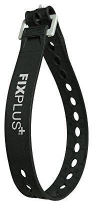 Fixplus-Strap - Spannband zum Sichern, Befestigen, Bündeln und Festzurren, aus Spezialkunststoff mit Aluminiumschnalle aus dem Flugzeugbau, 46cm in schwarz