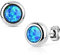 Tapsi´s Coolbodyart® Ohrstecker Ohrring Stud Edelstahl-Chirurgenstahl in Silber mit Opal in blau