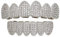 Gib nie auf 18K Gold plattiert Iced Out Hip Hop Poker Oben und unten Zähne Grillz Set (Farbe : Silber)
