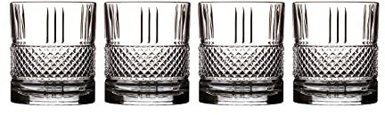 Maxwell & Williams Verona Whisky Glass Set, Cut Crystalline Glass Tumblers, 4 Piece, 270ml