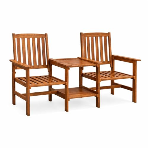 Garden Mile Wooden Garden Love Seat - 2 Seater Jack & Jill Companion Seat