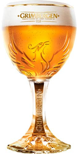 New Grimbergen Beer Chalice Glass 33cl Official Grimbergen Glass Perfect for drinking Glass, Rouge, Blonde, Double, Triple