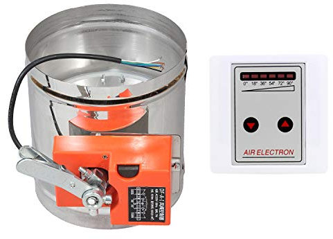 Compuerta motorizada 220v 16NM compuerta regulacion aire 5 posiciones para ventilacon rejilla vmc diámetro 51 63 76 80 100 125 150 200 250 300 350 400 mm (Diámetro 80mm)