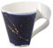 Villeroy & Boch NewWave Stars Taza con asa, elegante taza con motivo de Tauro, porcelana, apta para lavavajillas, Blanco/Azul, 300 ml