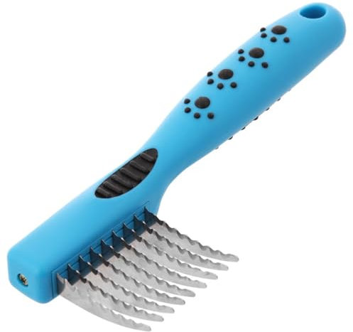 GROOM PROFESSIONAL Dematting Rake & Comb for Dogs - Undercoat Rake & Detangling Brush for Grooming - Ergonomic Handle, Large