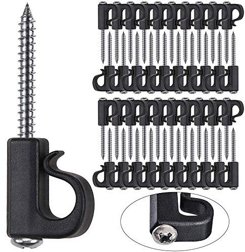 SELEWARE Set of 40 Q-Hanger, Home Christmas Lights Hanger Hooks with Phillips Screw for Garage New Year Party Outdoor Easy Release Wire and Fairy Led Lights, Heavy Duty 18KG Capacity