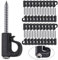 SELEWARE Set of 40 Q-Hanger, Home Christmas Lights Hanger Hooks with Phillips Screw for Garage New Year Party Outdoor Easy Release Wire and Fairy Led Lights, Heavy Duty 18KG Capacity