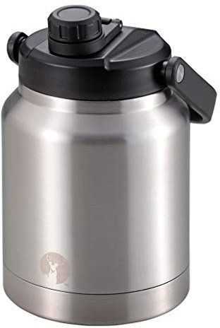 Captain Stag UE-3529 Sports Bottle, Direct Drinking, Pouring, Double Stainless Steel Bottle, Vacuum Insulated, Cold Insulated, HD Water Tank, 0.7 gal (2.5 L), Silver