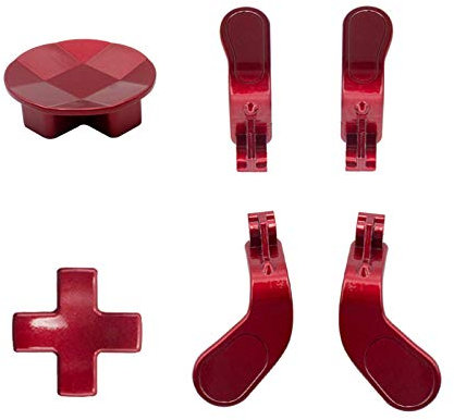 Lot de 4 palettes de déclenchement et 2 plaquettes D interchangeables en acier inoxydable pour manettes Elite Series 2 et Xbox One Elite (rouge)