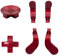 Lot de 4 palettes de déclenchement et 2 plaquettes D interchangeables en acier inoxydable pour manettes Elite Series 2 et Xbox One Elite (rouge)