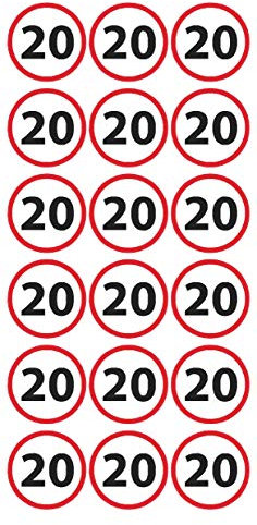 Geburtstags Sticker 20 Jahre | 54 Stück | Aufkleber für Runde Geburtstage DIY