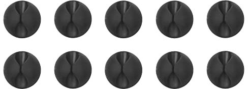 Lifeswonderful - Pack of 10 - Self-Adhesive Charger USB Cable Cord Wire Clip Holders Desk Tidy Ties (Black)