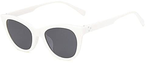 WQZYY&ASDCD Sonnenbrille Herren Damen Sonnenbrillen Frauen Cat Eye Sonnenbrillen Weibliche Punk Brillen -Weiß